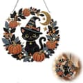 Halloween-veggdekorasjon i elegant sort akryl for høstpynt