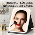 Miniatyrbillede 6 af 7: Foldbar Makeup Spejl med Lys, Genopladeligt Bærbart Rejsespejl, Touch Screen med 3 Farver Lys, Trinløs Justerbar, Pink