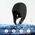 Miniatyrbilde 4 av 5: Unisex svømmehette, hodevarm og solbeskyttelse neopren nylon dykkehette med hakerem, justerbar badehette（marineblå）