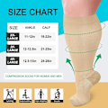 Miniatyrbild 4 av 5: Plus Size Kompressionsstrumpor för Kvinnor Män Bred Vad 20-30 mmHg Extra Large för Cirkulationsstöd Återhämtning/3X-Large-svart/Vit/Nude (3 Pack)