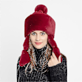 Miniatyrbillede 5 af 5: Varmende Faux Fur Trapper Hat til kvinder, Pelsagtig varm mongolsk russisk bomber (Style7)