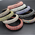 Miniatyrbillede 3 af 5: Rhinestone Crystal Diamond Hovedbånd til Kvinder Fashionable Håndlavet Bredt Hårbøjler Perle Bling Hårbånd Hår Tilbehør
