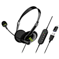 Miniatyrbillede 2 af 5: USB-computerheadset - Specielt headset til erhvervsdrivende - Kablet headset - In-line-kontrolheadset med Typec-adapter (som vist)