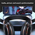 Miniatyrbild 4 av 5: Huvudmonterade hopfällbara TWS-hörlurar med metallstödarm trådlöst Bluetooth 5.0 headset FM/TF-kortAux-in-funktion inbyggd mikrofon