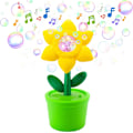 Miniatyrbild 3 av 8: Bubbelmaskin solrosor, LED-lampor, uppladdningsbar, musik, bärbar bubbelmaskin för barn, 20 000 bubblor/min.