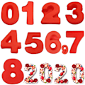 Miniatyrbillede 3 af 5: 10 tommer 9 stk. store nummerforme bageforme silikone nummerforme kageform (10 tommer)