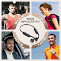 Pikkukuva 5 / 5: Luujohtavat kuulokkeet, langattomat Bluetooth 5.0 -kuulokkeet, avoimet korvakuulokkeet juoksuun, pyöräilyyn, ajamiseen, patikointiin（musta）