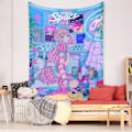 Pikkukuva 3 / 4: Wekity Anime-seinävaate, esteettinen taide, kodin taustakangas, sisustuselementti, boho-seinävaate olohuoneen ja makuuhuoneen sisustukseen (614-11, 29 x 38 tuumaa)