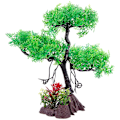 Miniatyrbillede 2 af 2: Kunstig fisketank planter dekoration planter ornament fisketank akvarium plast træ dekoration（22X8X25cm，som vist）