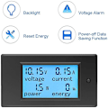 Miniatyrbild 3 av 5: MSBD Voltmeter Ammeter 12V DC 6.5-100V 20A, Spänningsmätare Wattmeter Testare Spänning Ström Effekt Energi Digital LCD Energimätare DC20A