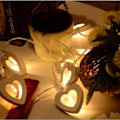 Miniatyrbillede 3 af 5: Julepynt 1 meter lang 10 lys hjerteformet LED festdekoration varm hvid streng lys