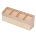 Miniatyrbillede 4 af 5: 1:12 Skala Dukkehus Frugtbod Miniature Display DIY Farvning 4 Gitre Birk Træ Dukkehus Frugt Grøntsag Hylde