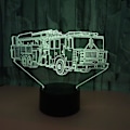 Miniatyrbilde 1 av 5: 3D brannbil nattlys 16 farger skiftende USB P