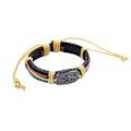 Miniatyrbillede 5 af 5: Rasta Jamaica Læderarmbånd
