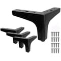 Set med 4 svarta metalliska triangulära sängben DIY möbel sofaben - 10 cm