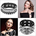 Miniatyrbilde 5 av 5: 6 stk Punk Studded Armbånd Nagler Armbånd Lær Nagler Armbånd Mansjett