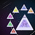 Miniatyrbild 2 av 5: Digital Glowing Led Alarm Clock Pyramid Color Changing Clock Home Office Desk Table Clock Lcd Snooze Clock With Temperature Calendar Date Time Display