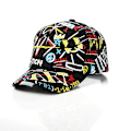Miniatyrbild 5 av 5: 4-8 år barns snapback keps för pojke och flicka mode graffiti basebollkeps（E vit）