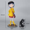 Miniatyrbillede 4 af 5: Halloween Coraline-figur med sort kat-statue til samlerhylde