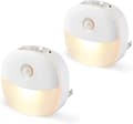 Plug-in LED rörelsesensor nattlampa varmvit LED nattlampa med skymningssensor rörelsesensor (2-pack)
