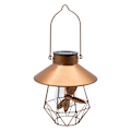 Miniatyrbillede 1 af 2: Udendørs solcellelampe, jernkunst solpære, cirkulær hængelampe, have terrasse dekorativ lampe B