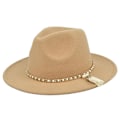 Miniatyrbilde 1 av 5: Ullull Britisk Jazzhatt Perle Dusk Ull Svart Topphatt Retro Stor Bremskjermhatt