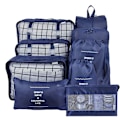 Miniatyrbild 1 av 6: Resväska Packningskuber - 9-delars Resväska Packningskuber Lätt Resväska Organizer Set Bagage Packnings Organizer - Marinblå
