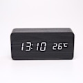 Miniatyrbild 2 av 5: 2024, Elektronisk väckarklocka mode trä väckarklocka-0-Träfärg - rött ljus