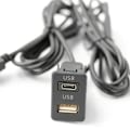 Pikkukuva 5 / 5: 150cm auton kojelaudan pidike 2 USB-portin paneeli auto veneen kaksois USB-tapyc-jatkokaapeliadapteri (musta)