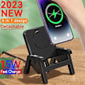 Miniatyrbilde 1 av 5: Stol Design Mobiltelefonholder Stativ 15w Trådløs Telefonlader Med Forsterker