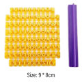 Miniatyrbillede 3 af 4: Alfabet Fondant Kageform Alfabet Tal & Symboler DIY Embosser Cutter til Cookie & Kage Dekoration（Gul）