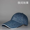 Miniatyrbillede 4 af 4: Hurtig shopping Reflekterende Høj synlighed Baseball Cap - Ekstra lang skygge Sandwich Løbehat（3.14\" Lang skygge，Blå）