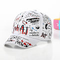 Miniatyrbild 1 av 5: 4-8 år barns snapback keps för pojke och flicka mode graffiti basebollkeps（E vit）