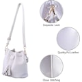 Miniatyrbild 4 av 5: Väskor Dam Street Tassel Dragsko Pu Hinkväska Mode En Axel Crossbody Dam Handväska（grå）