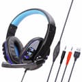 Illuminate støjreducerende gaming headset hovedtelefoner headset øretelefoner hovedbøjle med mikrofon stereo bas