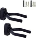 2-pack gitarrväggkrokar, gitarrkrok väggkrokfäste fäste svart display med skruvar - enkel att installera - passar alla storlekar gitarrer