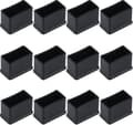 12-pack 15 x 30 mm svarta rektangulära gummifiltsskydd för bords- eller stolsben YVE