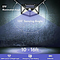 Miniatyrbilde 5 av 5: DWW-IOTSES 100LED 2200mAh utendørs solcellelampe 3 moduser med 270 bevegelsessensor på fire sider IP65 vanntett spotlight for hage, garasje, gate