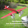 Miniatyrbillede 6 af 7: Metal Flyvemaskine Vindmølle, 3D Rustfrit Rød Flyvemaskine Vindspil, Havedekoration