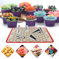 Miniatyrbild 2 av 6: Bakmattor i silikon för macarons - 23-delars non-stick bakmattor för macarons, kakor, bröd