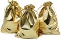 100-pack 3,54\"x4,72\" kraftiga guld dragsnöre organza smyckespåsar