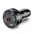 Miniatyrbilde 1 av 5: 4-porters bil USB-lader hurtiglading 3.0 hurtiglading Qc 3.0 bil USB-laderadapter