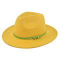 Pikkukuva 5 / 5: Klassinen retro jazz-hattu vihreä vyö villahattu cowboy-hattu retro musta villa litteä lierihattu