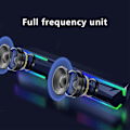 Miniatyrbillede 4 af 4: Computer Bluetooth-højttaler med dobbelte højttalere, RGB-lys, subwoofer, stereo surround, USB-stereo, computer, tv, universelt lydsystem