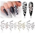 Miniatyrbild 1 av 5: 16 stycken orm nagelcharms strass metallcharm för naglar legering AB kristaller ädelstenar diamanter för nagel flatback nagelkonst strass för kvinnor flickor