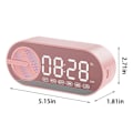 Pikkukuva 3 / 5: Bluetooth-kaiutin kellolla, jossa kaksoishälytys ja peilikaiutin (Yksi koko, vaaleanpunainen)