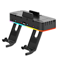 Miniatyrbild 2 av 5: Väggmonterad laddare för Switch Host med flera funktioner, RGB-bländande färg, hängande laddare för Switch Host, väggfäste, NS-grepp, dockningsladdare (som visas)