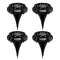 Solcelle gulvlys 4 pakker med 12 LED solskive lys hagelys for hage plen stier (varmt lys * blått lys)