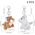 Miniatyrbild 2 av 5: 2 st Plush Nyckelring Fylld Djur Tiger Leksak Mjuk Djur Charm Nyckelring Söt Nyckelring för Barn Väska Handväska Ryggsäck