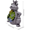 Miniatyrbillede 2 af 5: Solcelledrevet Havefigur Harpiks Frø Dekoration & Sukkulent Udendørs Have Plæne Dekorativ Kunst Statue Frø